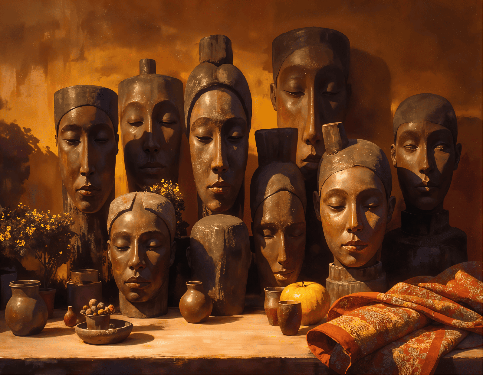 Wooden-sculptures-pottery (72x56cm) preview