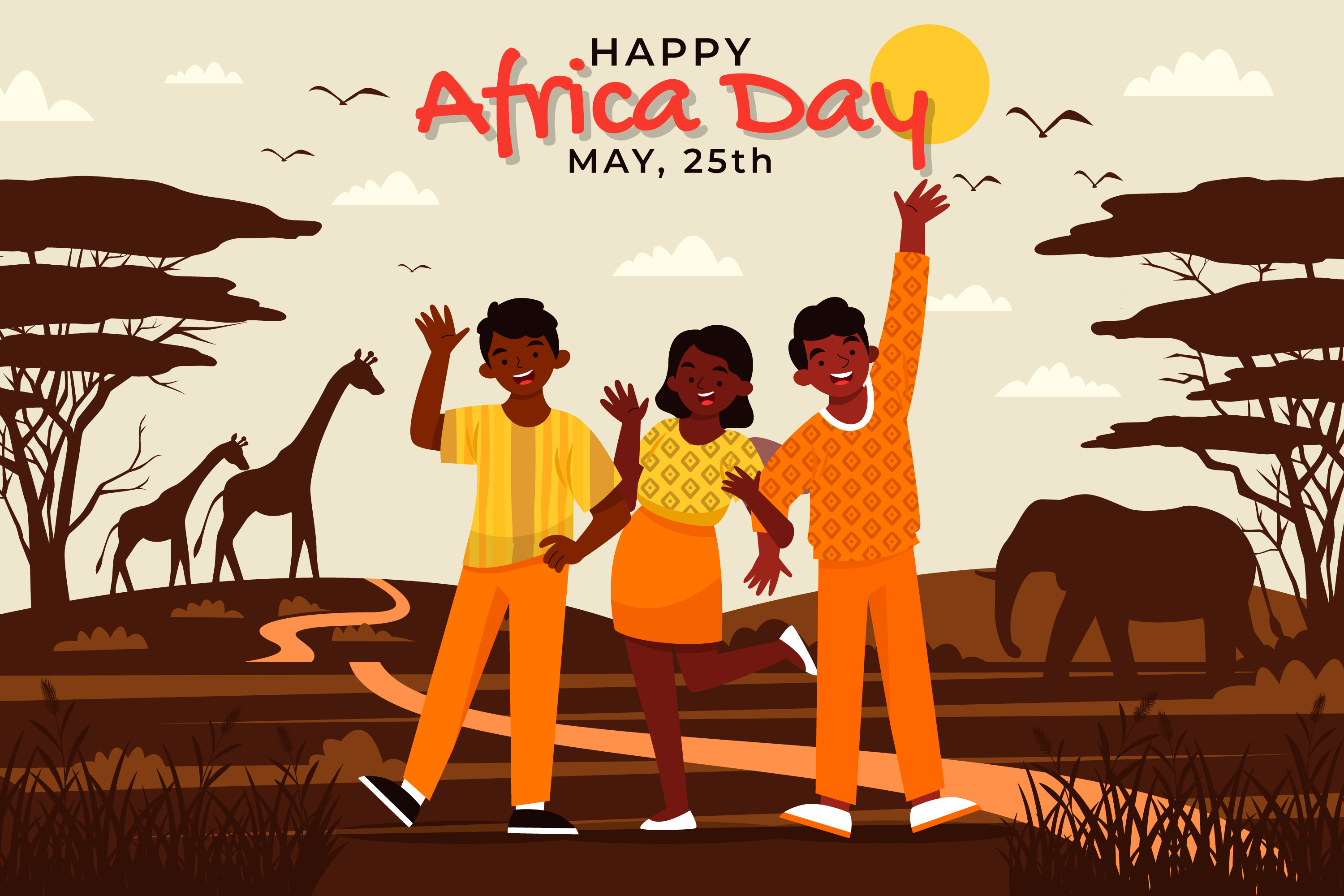 Flat-africa-day-background preview
